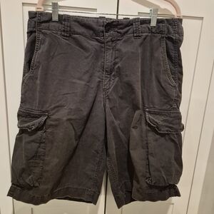 Mens Lucky Brand Charcoal Grey/Black Color Cargo Shorts